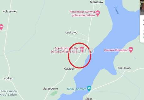 działka nad rzeką Dziwną