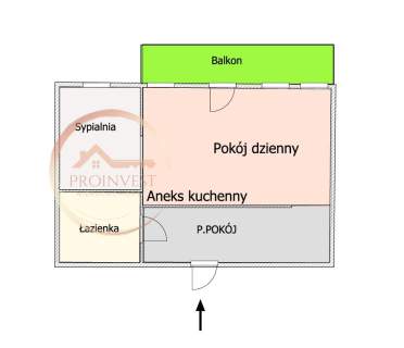 SZWEDEROWO, 30,90 m , PARTER, 2 POKOJE, BALKON