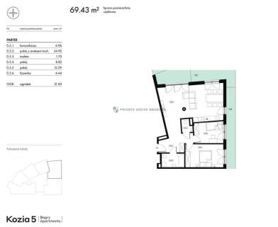 Mieszkanie na sprzedaż, 69,43 m2, Kraków