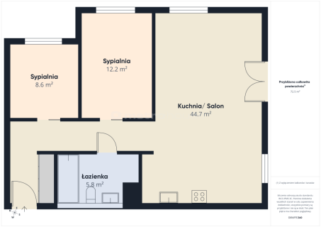 Mieszkanie do wynajęcia, 73 m2, Warszawa