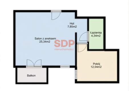 Przestronne 2 pokoje 50 m2 Południk 17 Projekt architekta