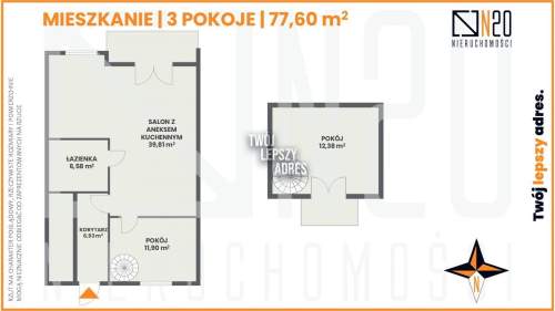 Wykończone mieszkanie 77 m2 w Wieliczce 3 pok.