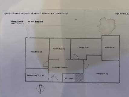 Apartament 73,52 m kw. Rapackiego Radom.