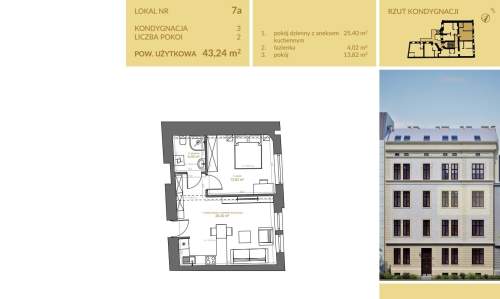 DWA POKOJE - KROWODERSKA - STARE MIASTO, 43,24 M2