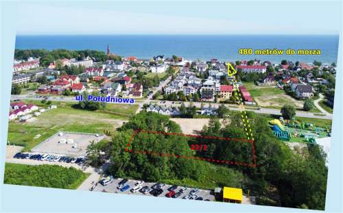 Sarbinowo,centrum działka uzbrojona 480m od morza