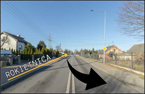 Teren rolniczy z rowem melioracyjnym, linia 220 kV i 110 kV