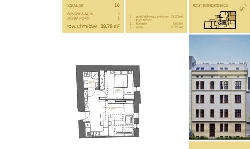 DWA POKOJE - KROWODERSKA - STARE MIASTO, 38,78 M2