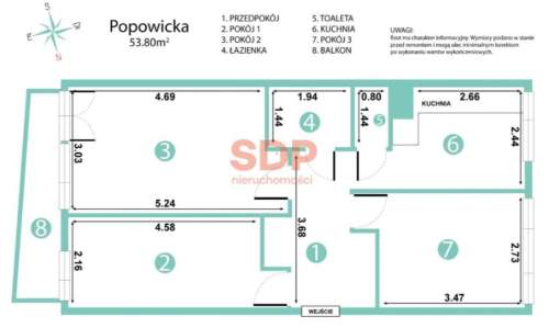 Po remoncie Balkon, widok na Park, 3 niezależne pokoje