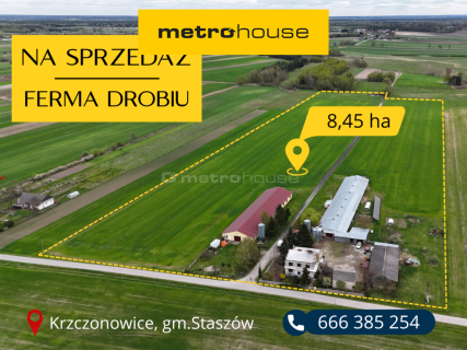 W pełni wyposażona ferma drobiu z zapleczem dom