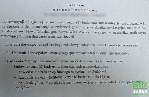 Nowa Wioska 3520m2 działki z WZ na dwa domy las