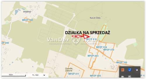 DZIAŁKA Z POTENCJAŁEM M-U , 1249m2, IMIELNO