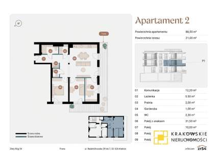 PENTHOUSE - PRYWATNY TARAS NA DACHU 70m2 PRESTIŻ