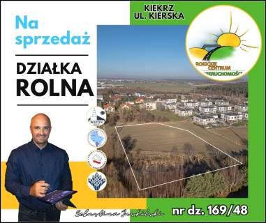 Teren rolniczy z rowem melioracyjnym, linia 220 kV i 110 kV