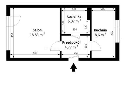 Kawalerka z możliwością przerobienia na 2 pokoje 