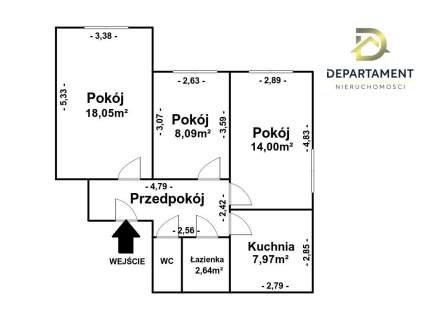 3 POKOJE 61m2 CO MIEJSKIE BYTOM STROSZEK