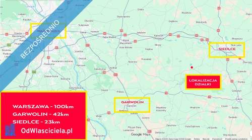 Grunty rolne Ł4 2.16ha Ruda Wolińska 08-117 23km od Siedlec O