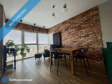 Soft loft z widokiem na panoramę Warszawy