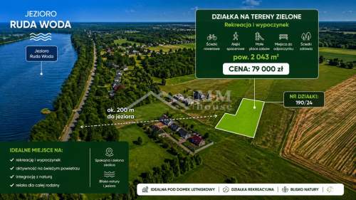 Działka nad jeziorem Ruda Woda- Wilamowo.