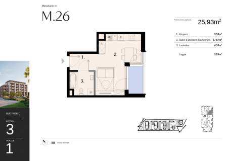 Nowe mieszkanie 25,93 m2