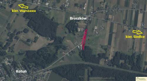 Sprzedam 6 działek o pow. ok. 1,84 ha w Broszkowie pod Siedlcami