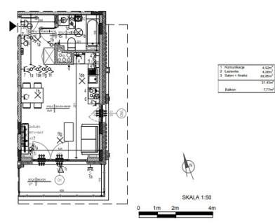 NOWE mieszkanie 1 pokojowe 31,43 m2
