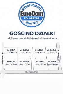 Działki budowlane z MPZP Gościno ul. Kolejowa / Sosnowa / J