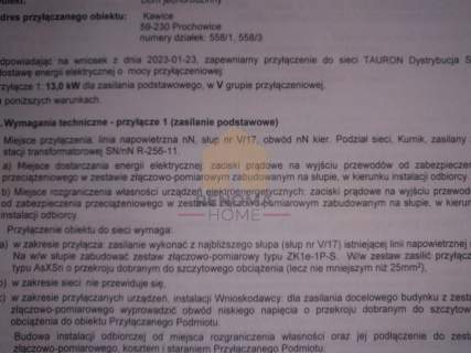 działka budowlana/media/przyłącze energetyczne