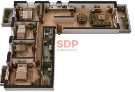5-pokojowy apartament 3 balkony mieszkanie dwustronne