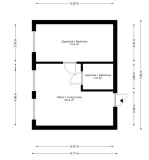 2-pokojowe mieszkanie w klimacie loftowym