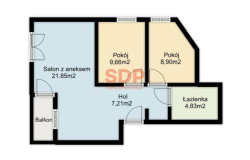 Słoneczne 3 pokoje 52,45 m2 Południk 17 wykończenie wg. pr