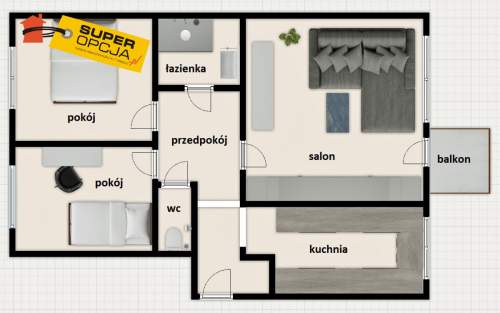 3 pokoje po remoncie wyposażone Kraków Południe