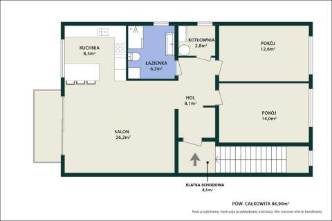 3 pokoje w stanie deweloperskim poddasze 50 m2