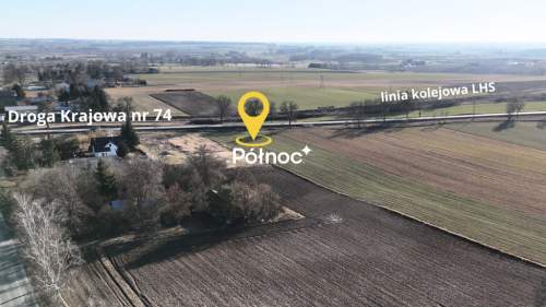Działka komercyjna 0,30 ha przy DK74 Alojzów