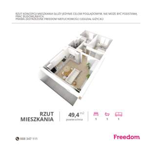 Mieszkanie Giżycko, Kombatantów 6, 49 m2