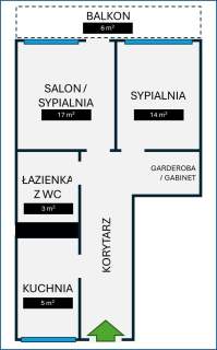 Mieszkanie na sprzedaż, 46,3 m2, Gdańsk