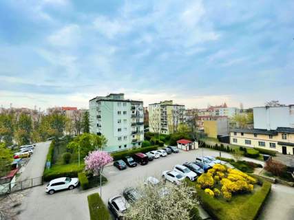 Widok na Park Bydgoski Blok teren ogrodzony