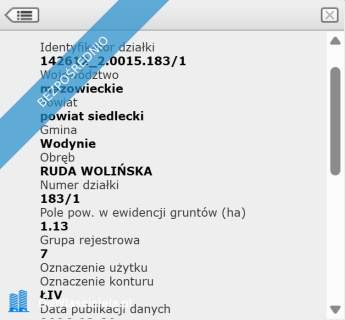 Grunty rolne Ł4 2.16ha Ruda Wolińska 08-117 23km od Siedlec O
