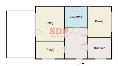 3 osobne pokoje 71,28 m2 blisko skm taras