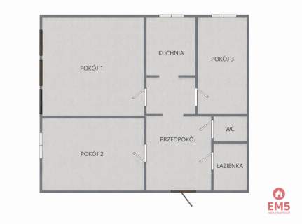 3 pokoje 62,9 m balkon do remontu widok