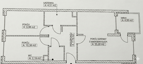 Krzyki 3 pokoje gotowe do zamieszkania parking bez p