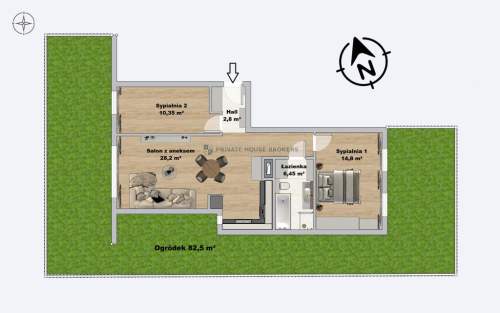 Mieszkanie na sprzedaż, 66,1 m2, Kraków