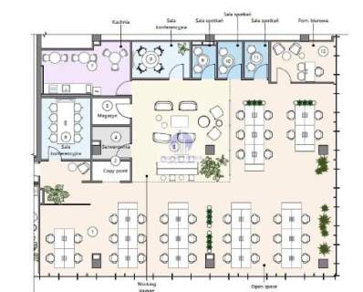 Mokotów lokal biurowy 410,85m2 do wynajęcia