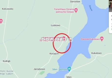 działka nad rzeką Dziwną