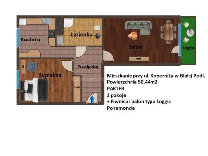  REZERWACJA Mieszkanie na PARTERZE - 50.44m2