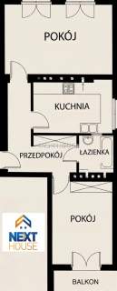 Mieszkanie na sprzedaż, 51,21 m2, Gliwice