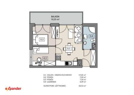 Ustawne 3 pokoje duży balkon Naramowice