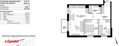 PROMOCJA 3 pokoje, balkon, miejsce, komórka