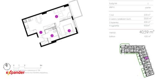 40,6m2/Balkon/Super lokalizacja.