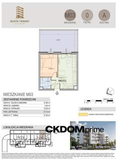 M03 37,13 m 2 pokoje parter taras 27,20 m