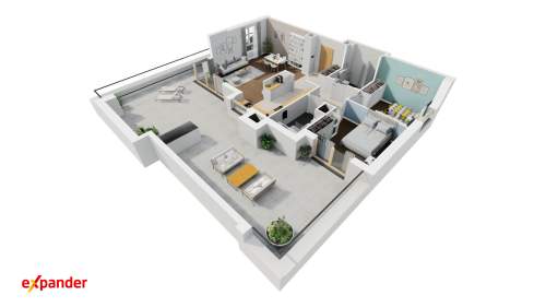 Apartament przy metrze z dużym tarasem